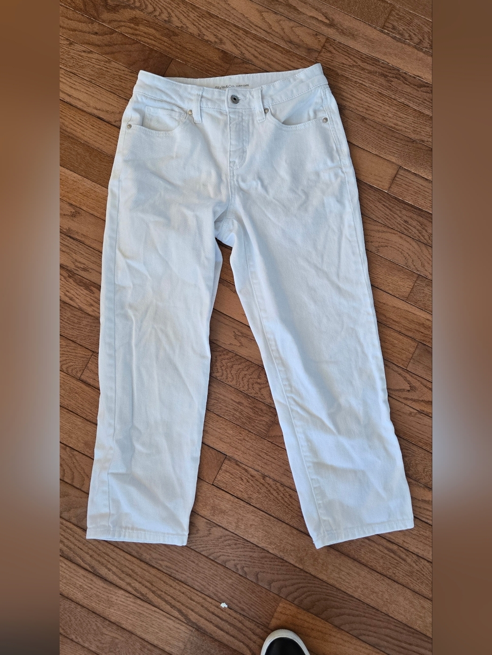 Style & Co White Denim Jeans Curvy Capri